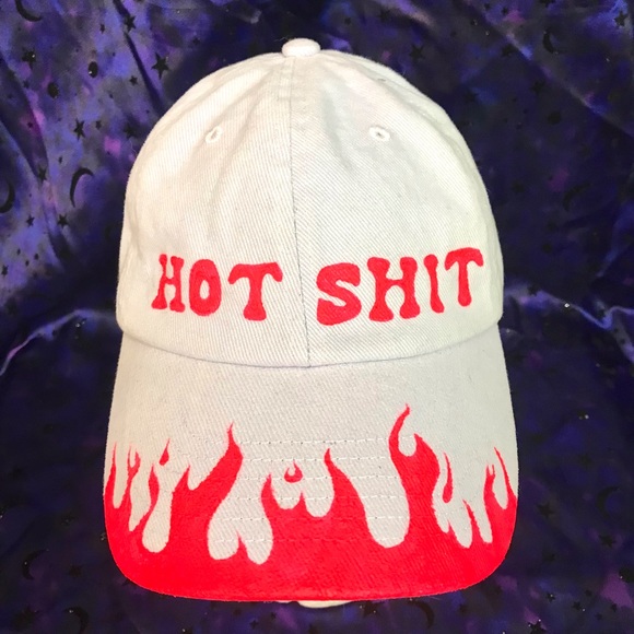 BBC hand painted “hot shit” flames neon hat - Picture 6 of 11